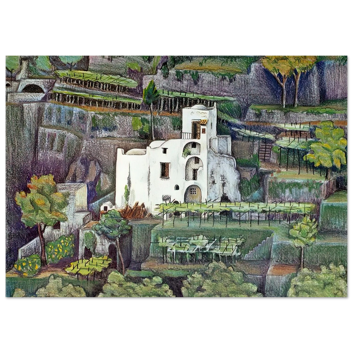 MC Escher - FARMHOUSE RAVELLO COLOUR Wall Art - 60x80 cm / 24x32 inches - Fine Art Poster-canvas - -