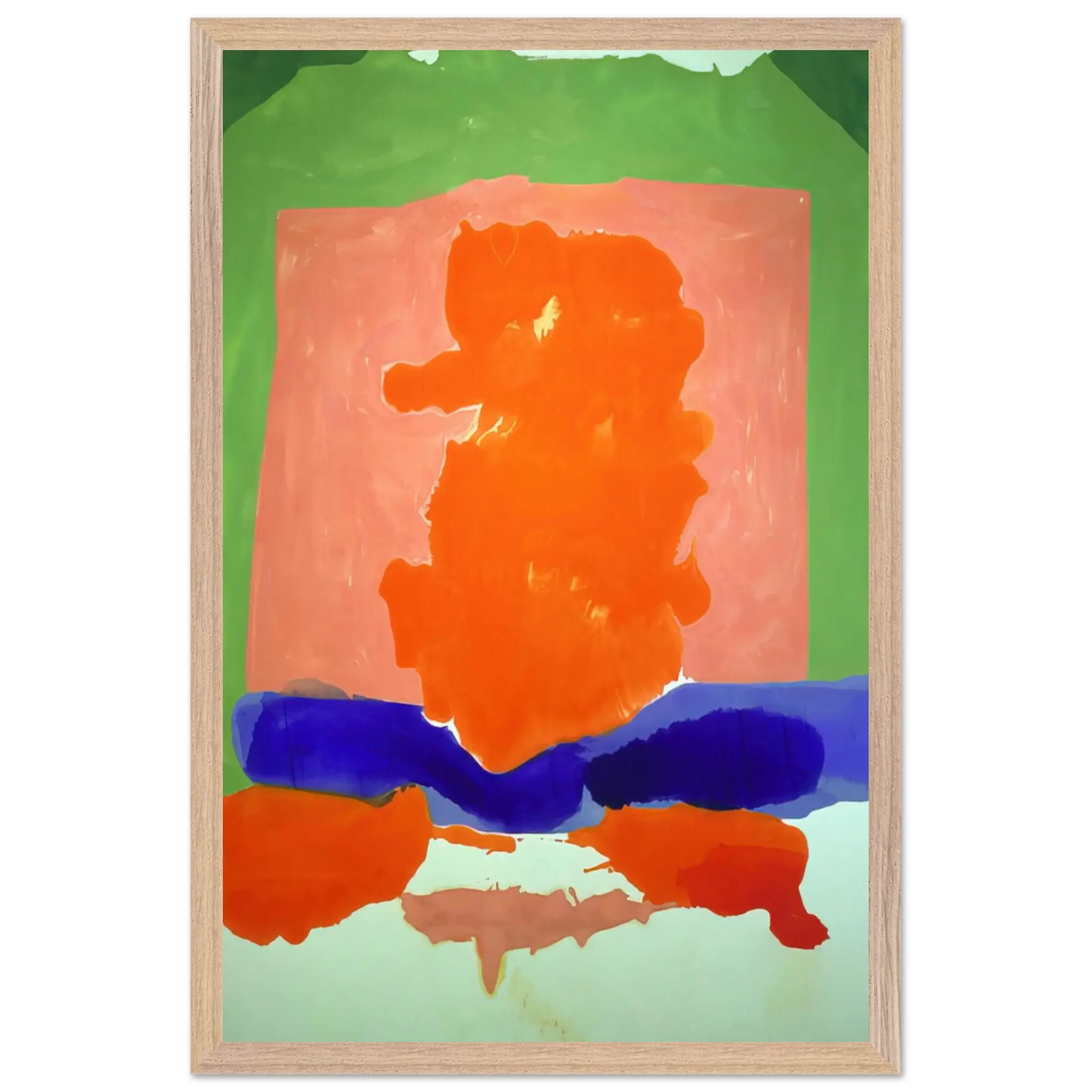 Helen Frankenthaler - Small s Paradise - 1964 Wall art - 50x70 cm / 20x28 Inches - Premium Wooden Framed Poster With Fine Art Paper - White frame