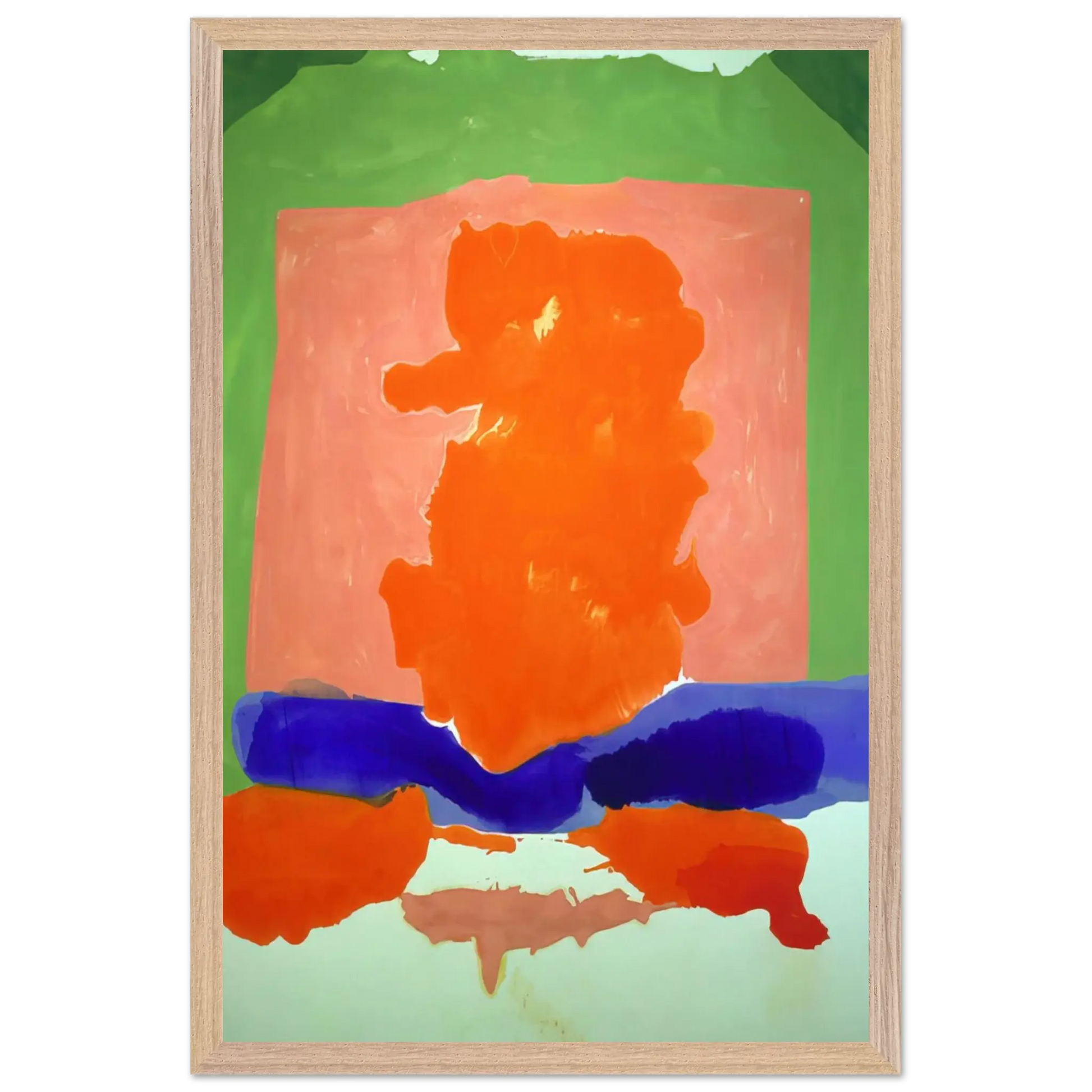 Helen Frankenthaler - Small s Paradise - 1964 Wall art - 50x70 cm / 20x28 Inches - Premium Wooden Framed Poster With Fine Art Paper - White frame