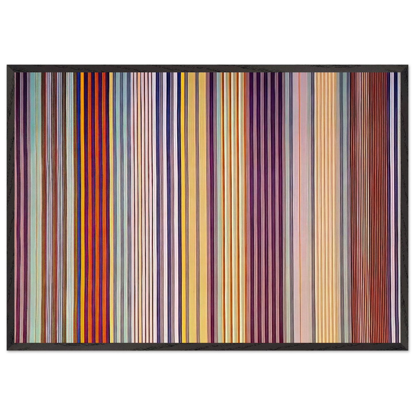 Royal Veil - 1971 - Gene Davis 70x100 cm / 28x40 inches Framed Art Print – Black Wooden Frame
