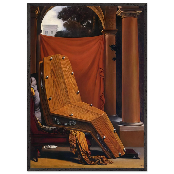 PERSPECTIVE MADAME RC3A9CAMIER DE DAVID 1950 - Rene Magritte 70x100 cm / 28x40 inches Framed Art Print – Black Wooden Frame