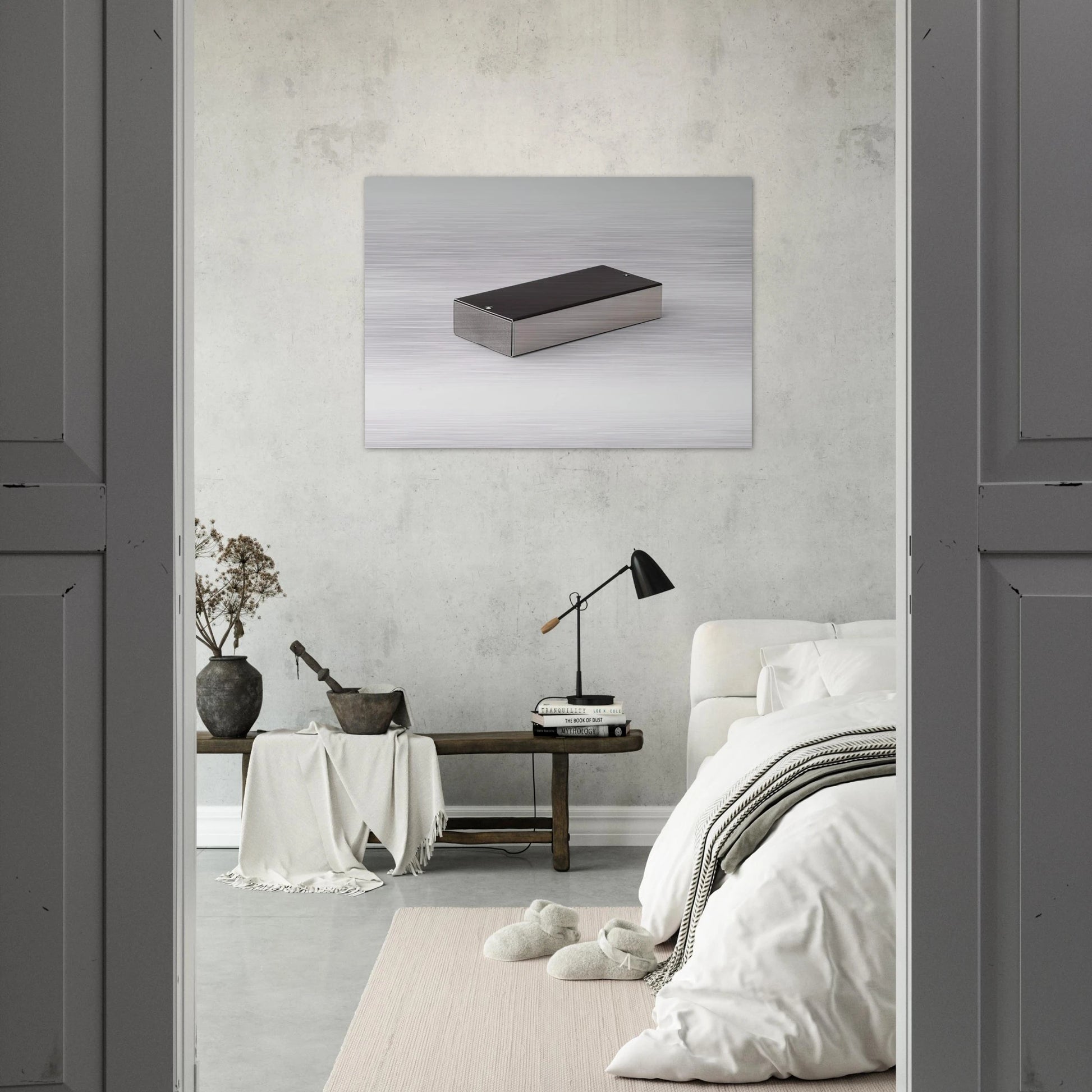Double Ashtray Model No. 205A Cipro - 1974 - Bruno Munari Brushed Aluminum Print - 70x100 cm / 28x40 inches | Bruno Munari Aluminum Print | Bruno Munari Prints