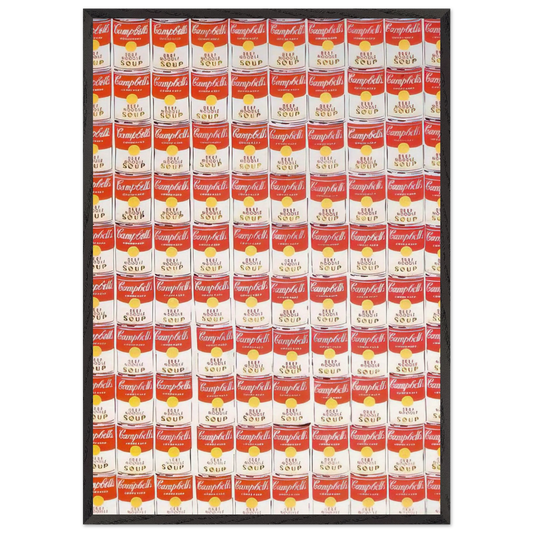 100 Cans - Andy Warhol 70x100 cm / 28x40 inches Framed Art Print – Black Wooden Frame