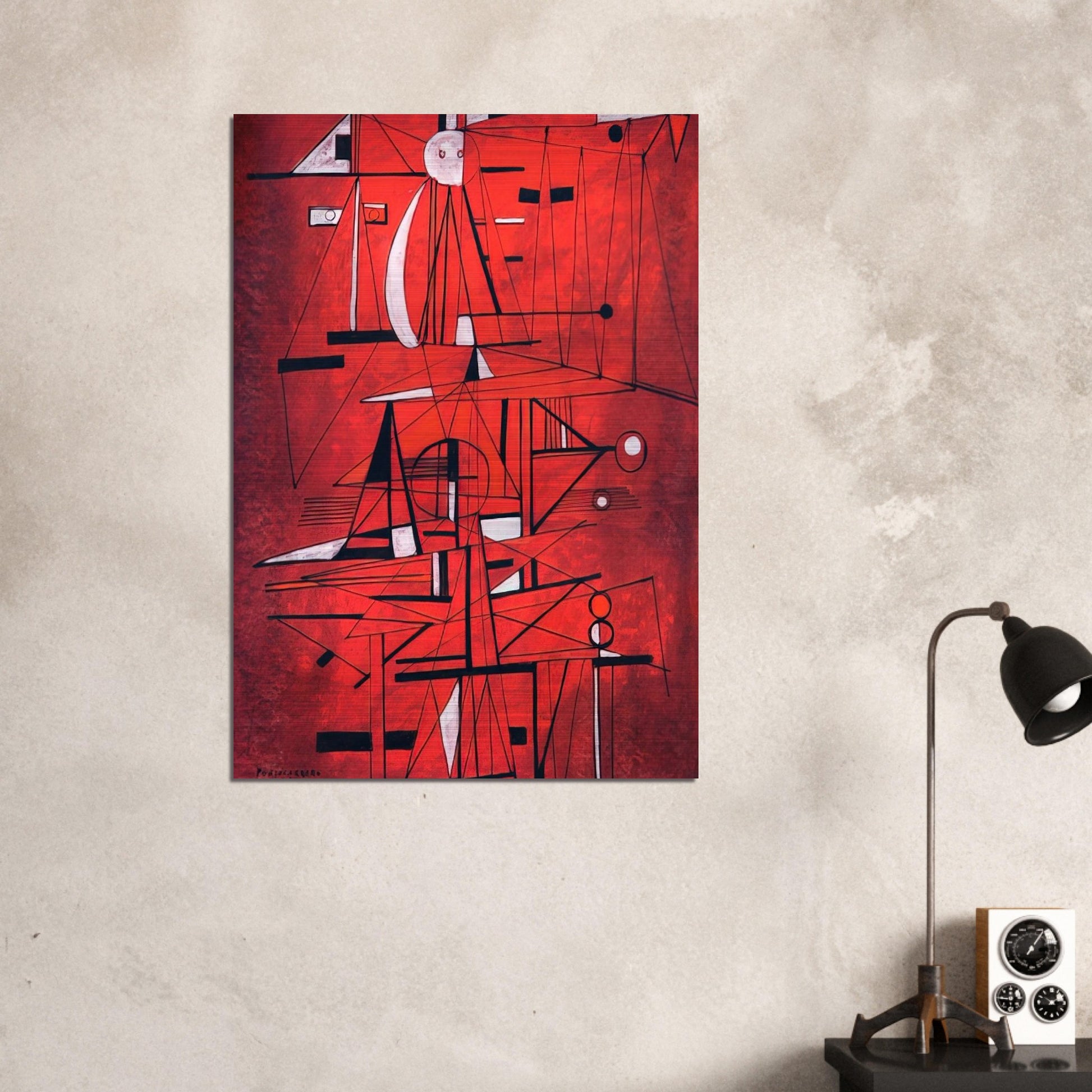 COMPOSITION 1952 - Rene Portocarrero Brushed Aluminum Print - 70x100 cm / 28x40 inches | Rene Portocarrero Aluminum Print | Rene Portocarrero Prints