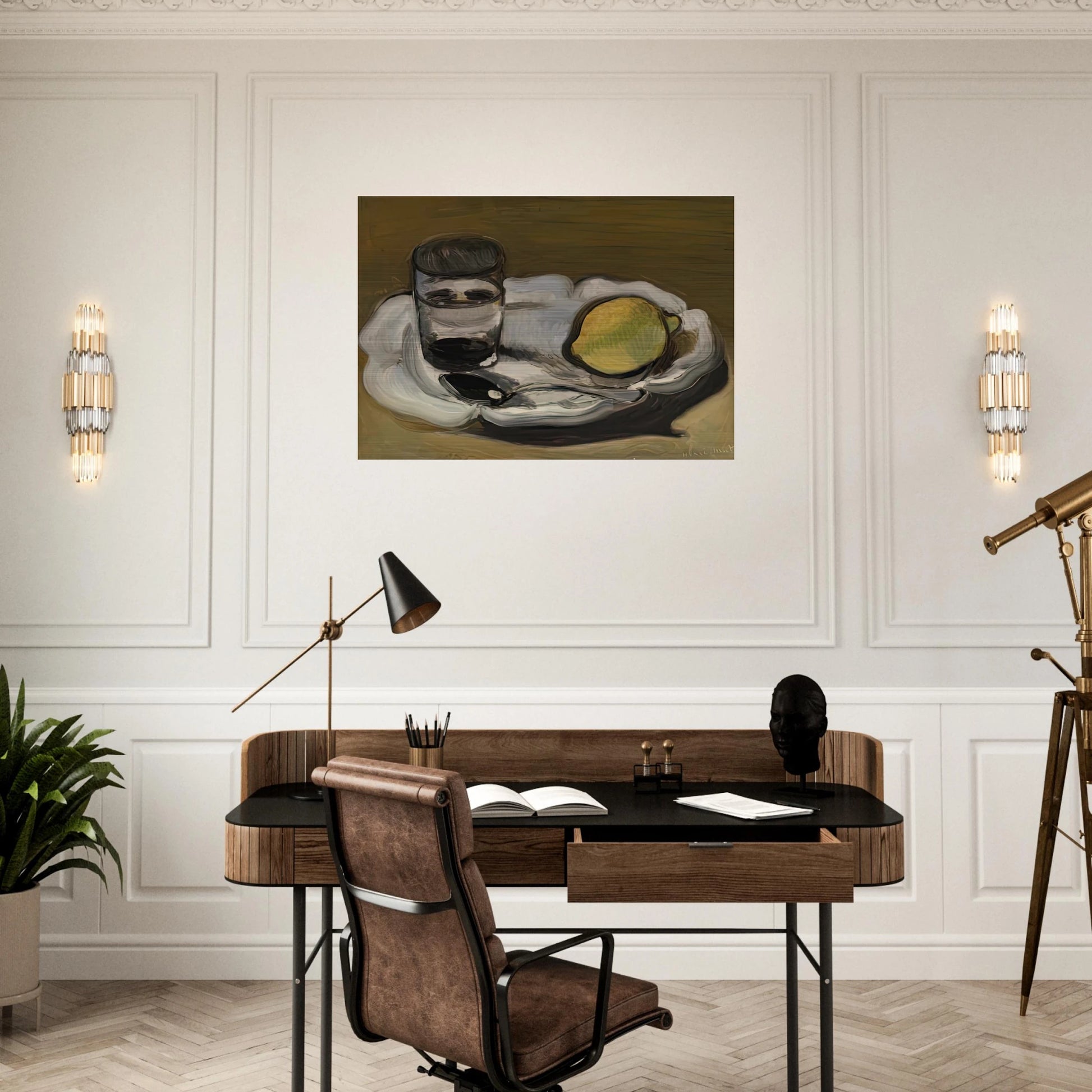 STILL LIFE WITH LEMON 1917 - Henri Matisse Brushed Aluminum Print - 70x100 cm / 28x40 inches | Henri Matisse Aluminum Print | Henri Matisse Prints