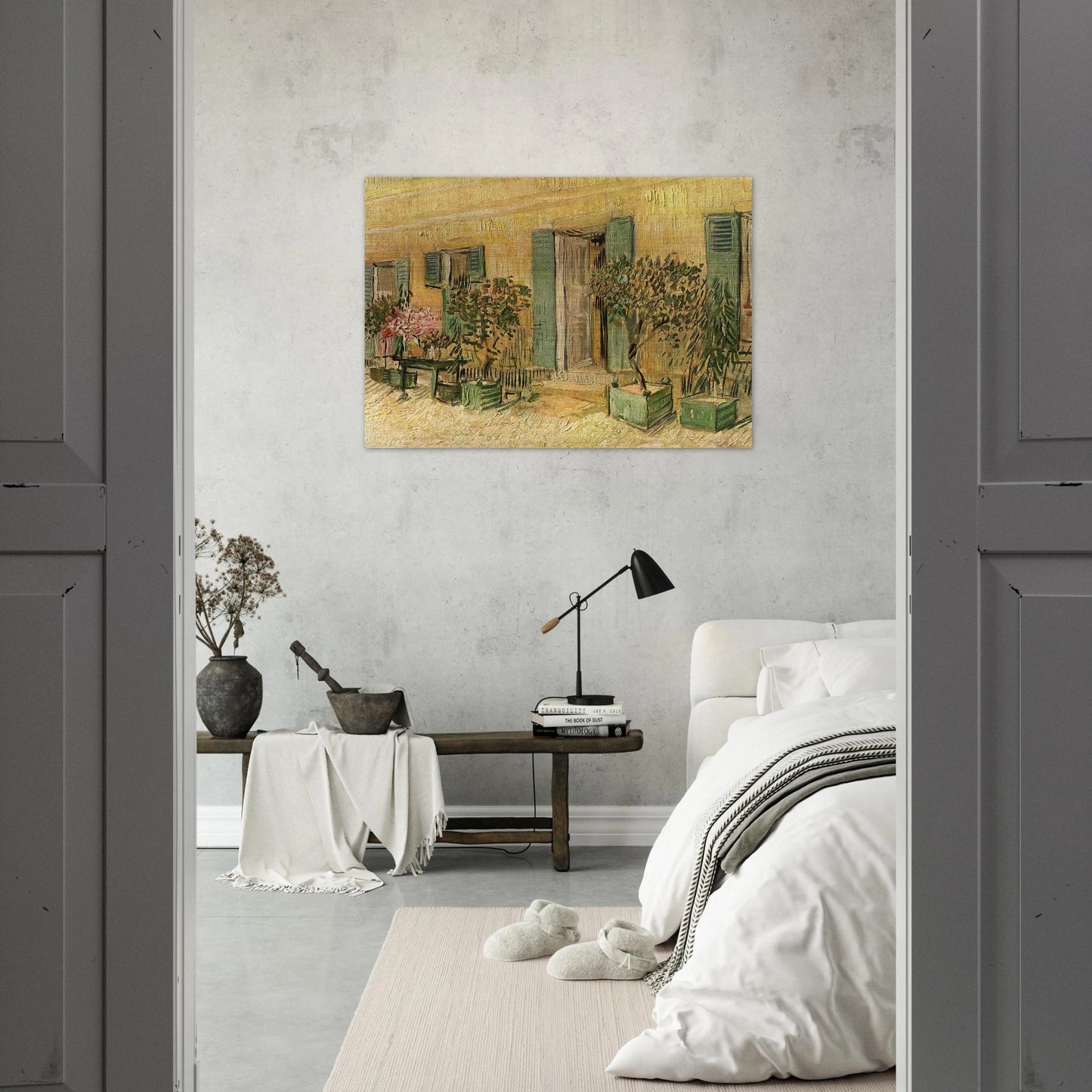 Exterior of a Restaurant at Asnieres - Vincent van Gogh Brushed Aluminum Print - 70x100 cm / 28x40 inches | Vincent van Gogh Aluminum Print | Vincent van Gogh Prints