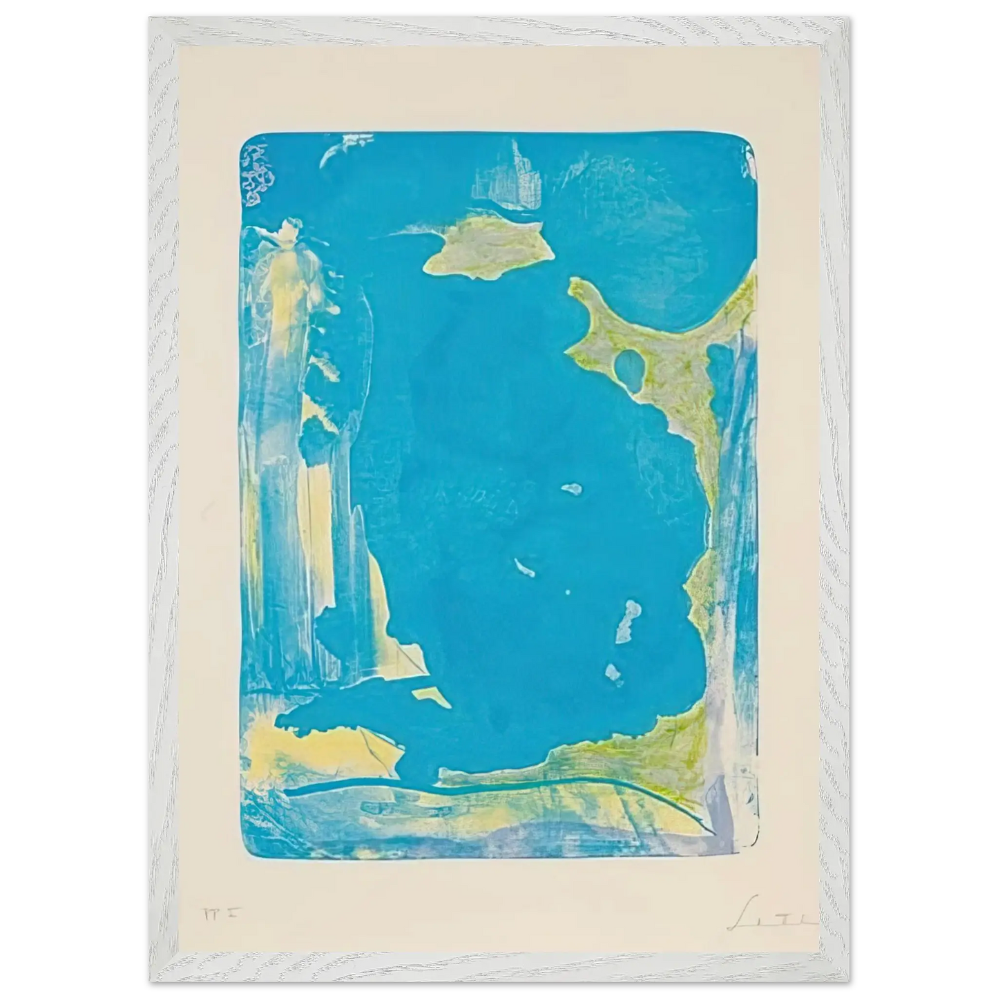 Helen Frankenthaler - Reflections IV - 1995 Wall art - 20x25 cm / 8x10 Inches - Premium Wooden Framed Poster With Fine Art Paper - White frame