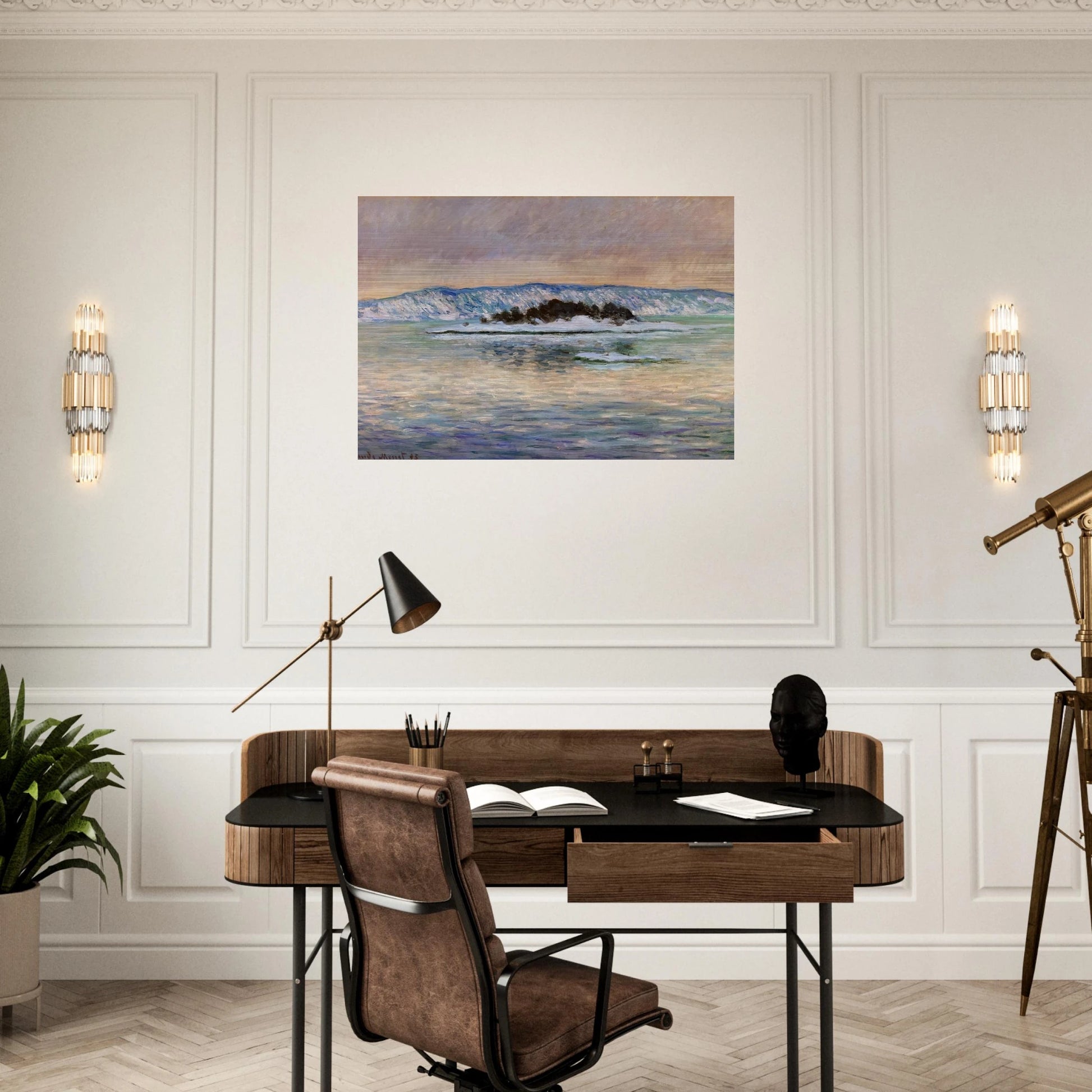 The Fjord, near Christiania - claude monet Brushed Aluminum Print - 70x100 cm / 28x40 inches | claude monet Aluminum Print | claude monet Prints