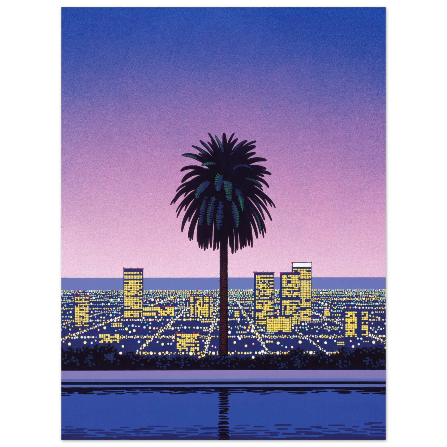 Hiroshi Nagai - Pacific Breeze 2 Wall Art - 30x40 cm / 12x16 inches - Premium Wooden Framed Poster With Fine Art Paper - Black frame