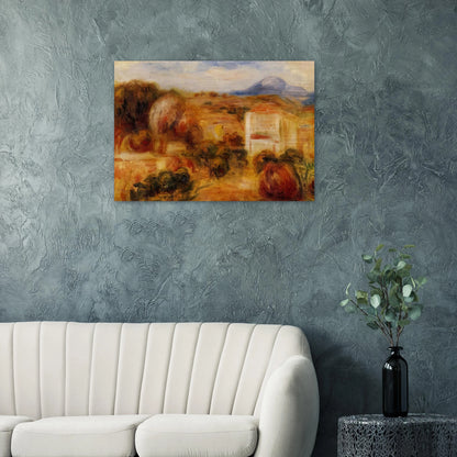 Landscape with White House - Pierre-Auguste Renoir Brushed Aluminum Print - 70x100 cm / 28x40 inches | Pierre-Auguste Renoir Aluminum Print | Pierre-Auguste Renoir Prints