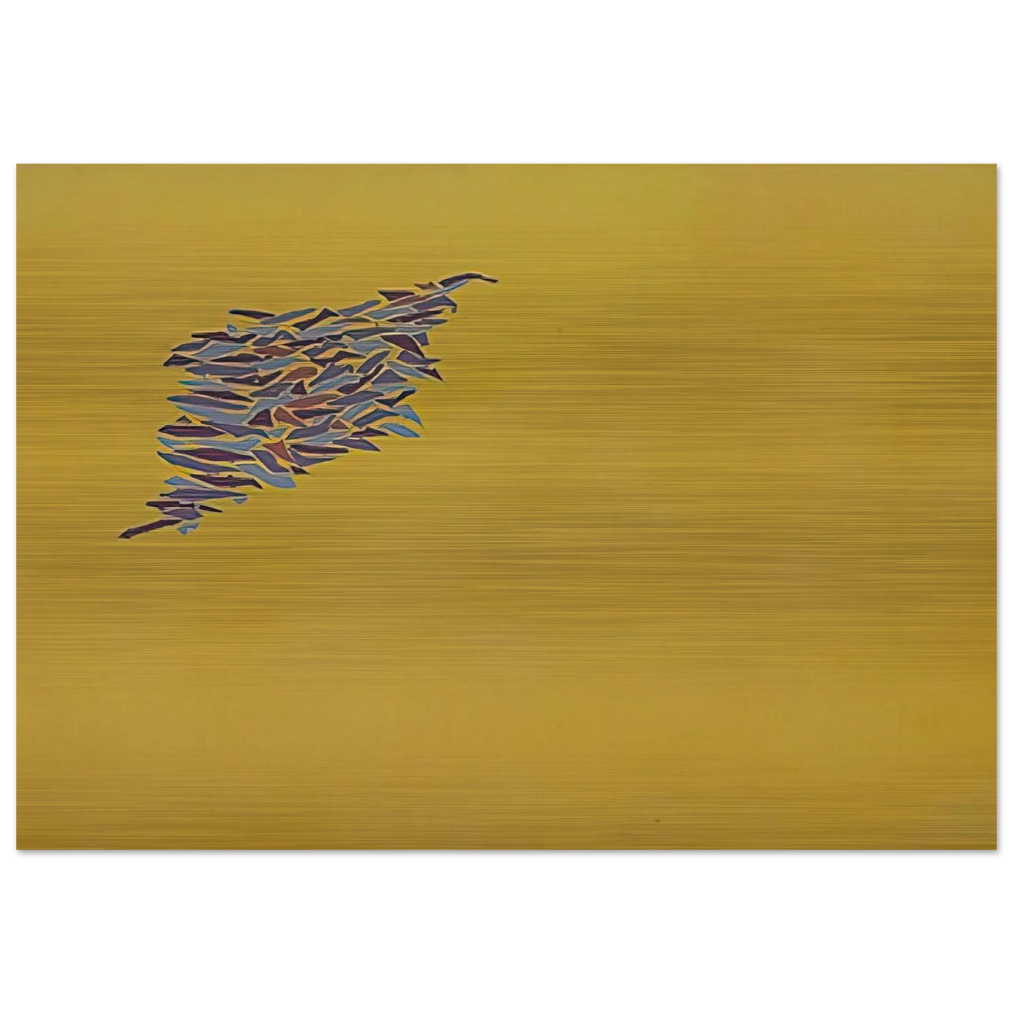 Colors on Yellow Gold - 1973 - Robert Goodnough Brushed Aluminum Print - 70x100 cm / 28x40 inches | Robert Goodnough Aluminum Print | Robert Goodnough Prints