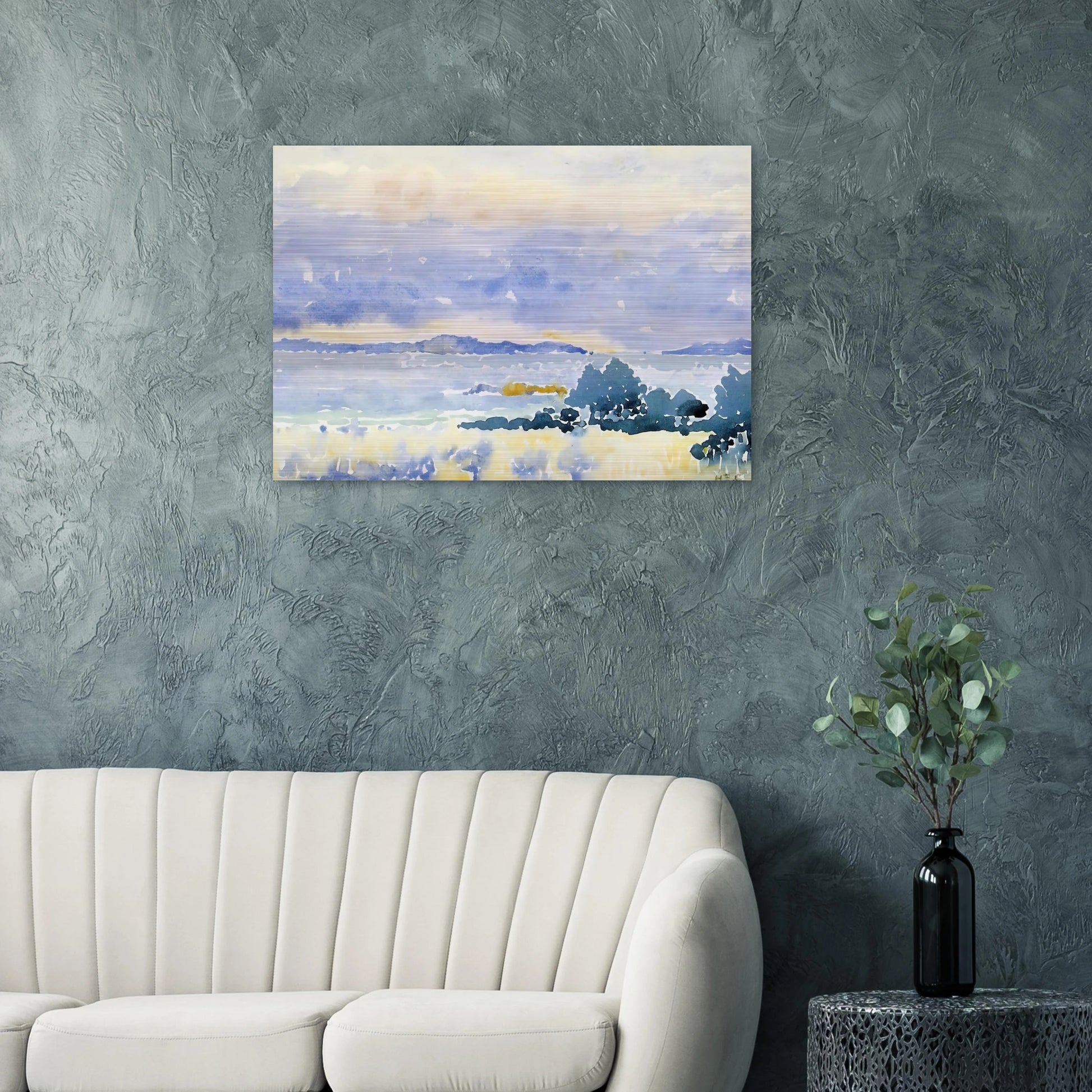 Land by the Sea - Henri-Edmond Cross Brushed Aluminum Print - 70x100 cm / 28x40 inches | Henri-Edmond Cross Aluminum Print | Henri-Edmond Cross Prints