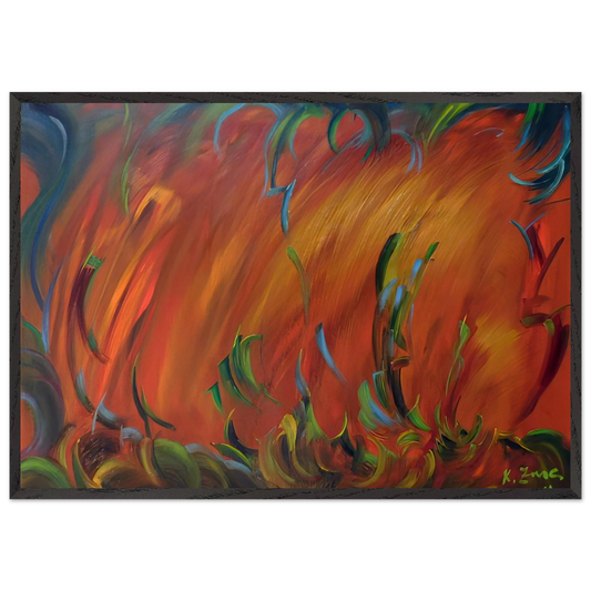 Evening N2 - Konrad Zuse 70x100 cm / 28x40 inches Framed Art Print – Black Wooden Frame