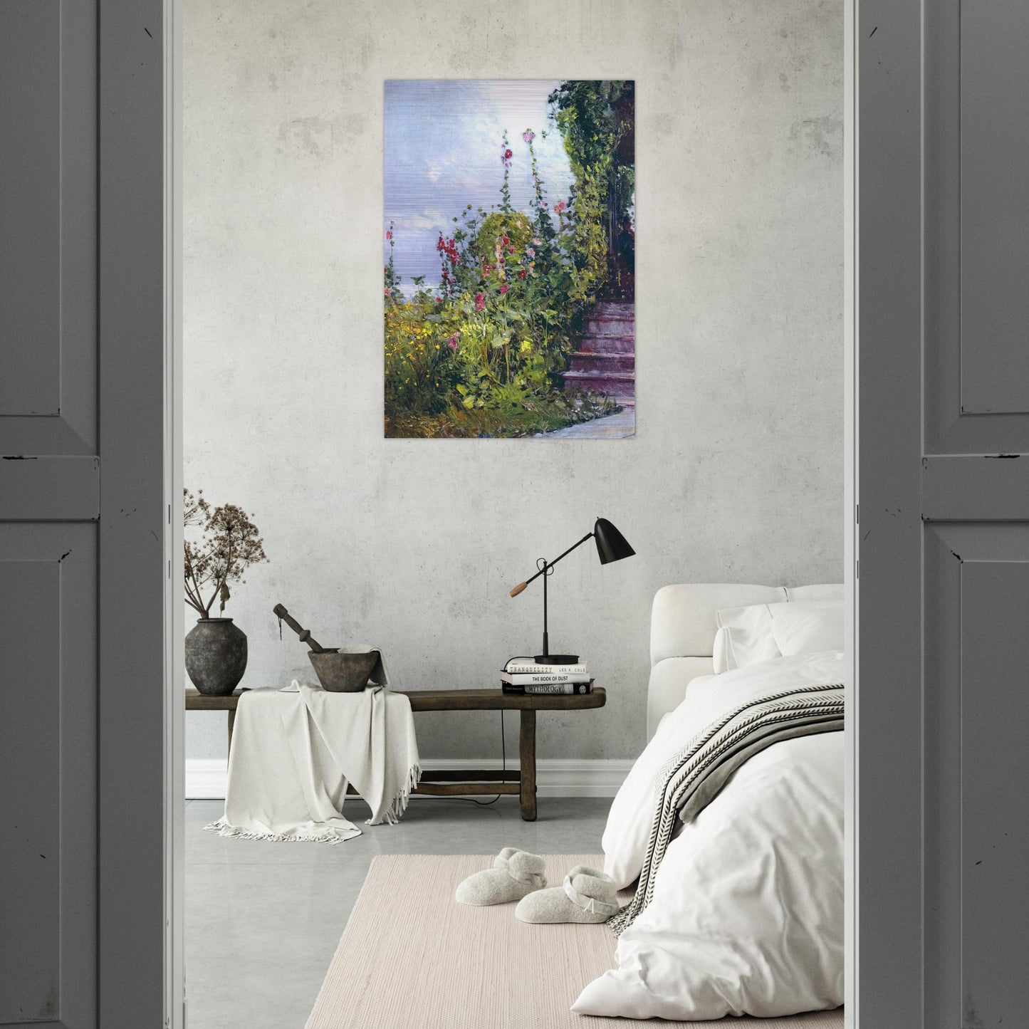 Celia Thaxter's Garden, Appledore, Isles of Shoals - Childe Hassam Brushed Aluminum Print - 70x100 cm / 28x40 inches | Childe Hassam Aluminum Print | Childe Hassam Prints