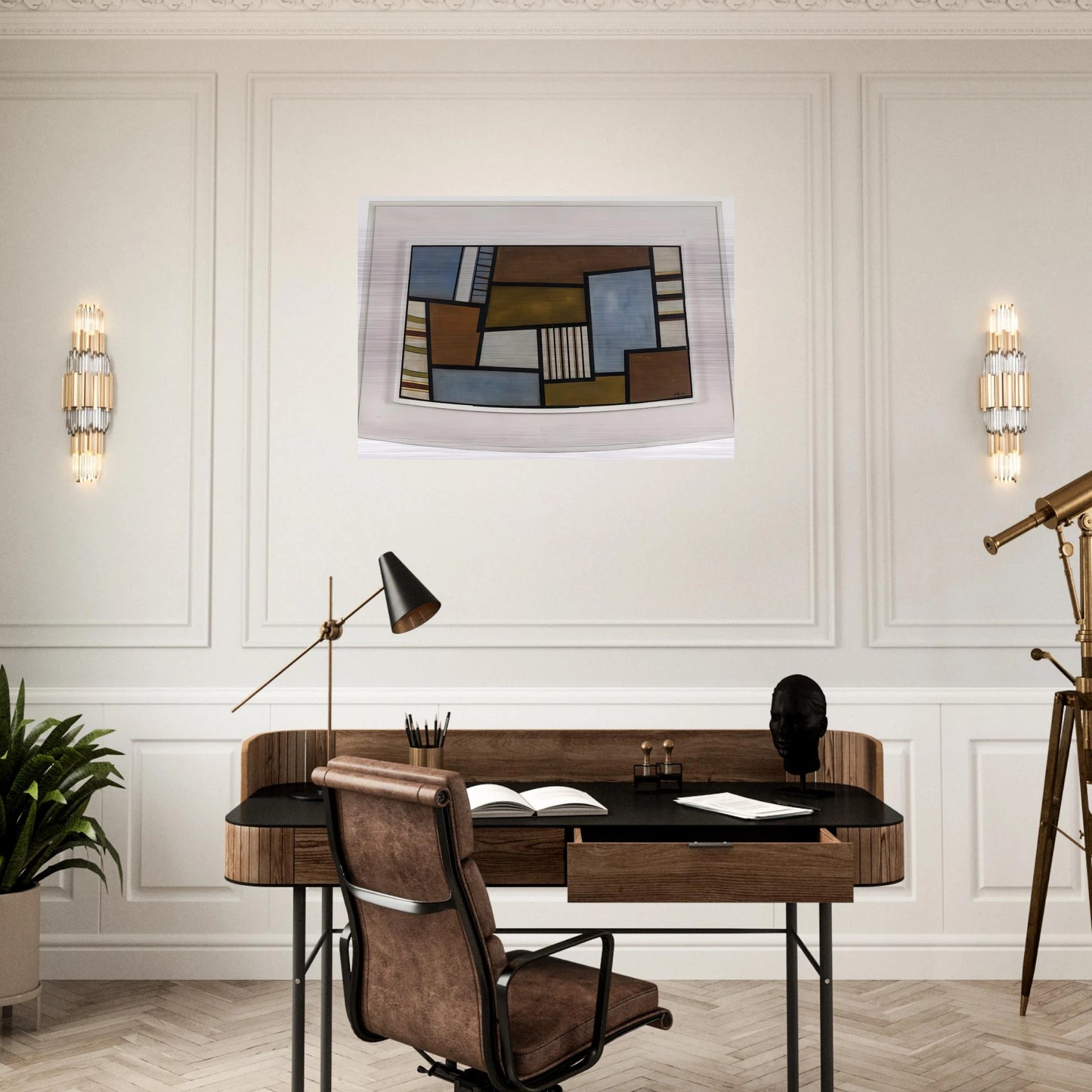 Mad II - 1945 - Carmelo Arden Quin Brushed Aluminum Print - 70x100 cm / 28x40 inches | Carmelo Arden Quin Aluminum Print | Carmelo Arden Quin Prints