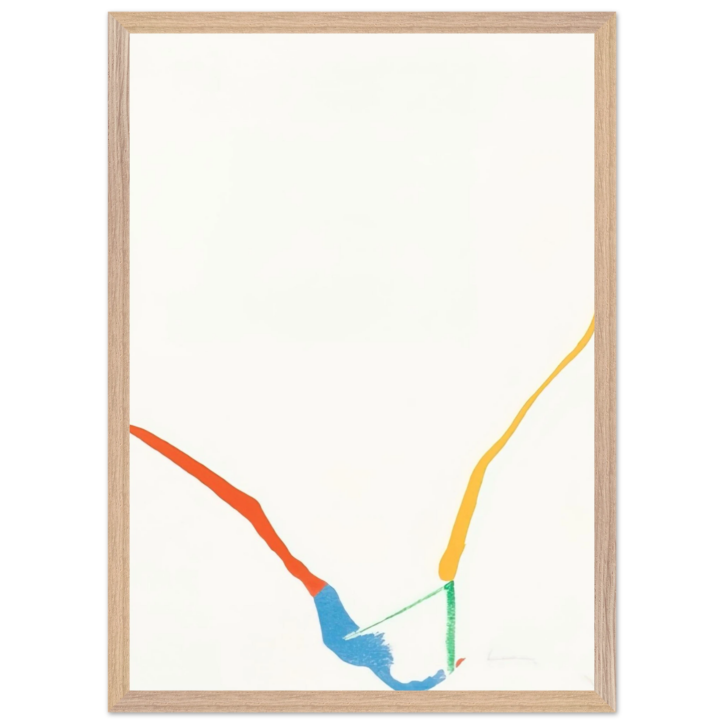 Helen Frankenthaler - What Red Lines Can Do - 1970 Wall art - 40x40 cm / 16x16 inches - Premium Wooden Framed Poster With Fine Art Paper-canvas - Black frame
