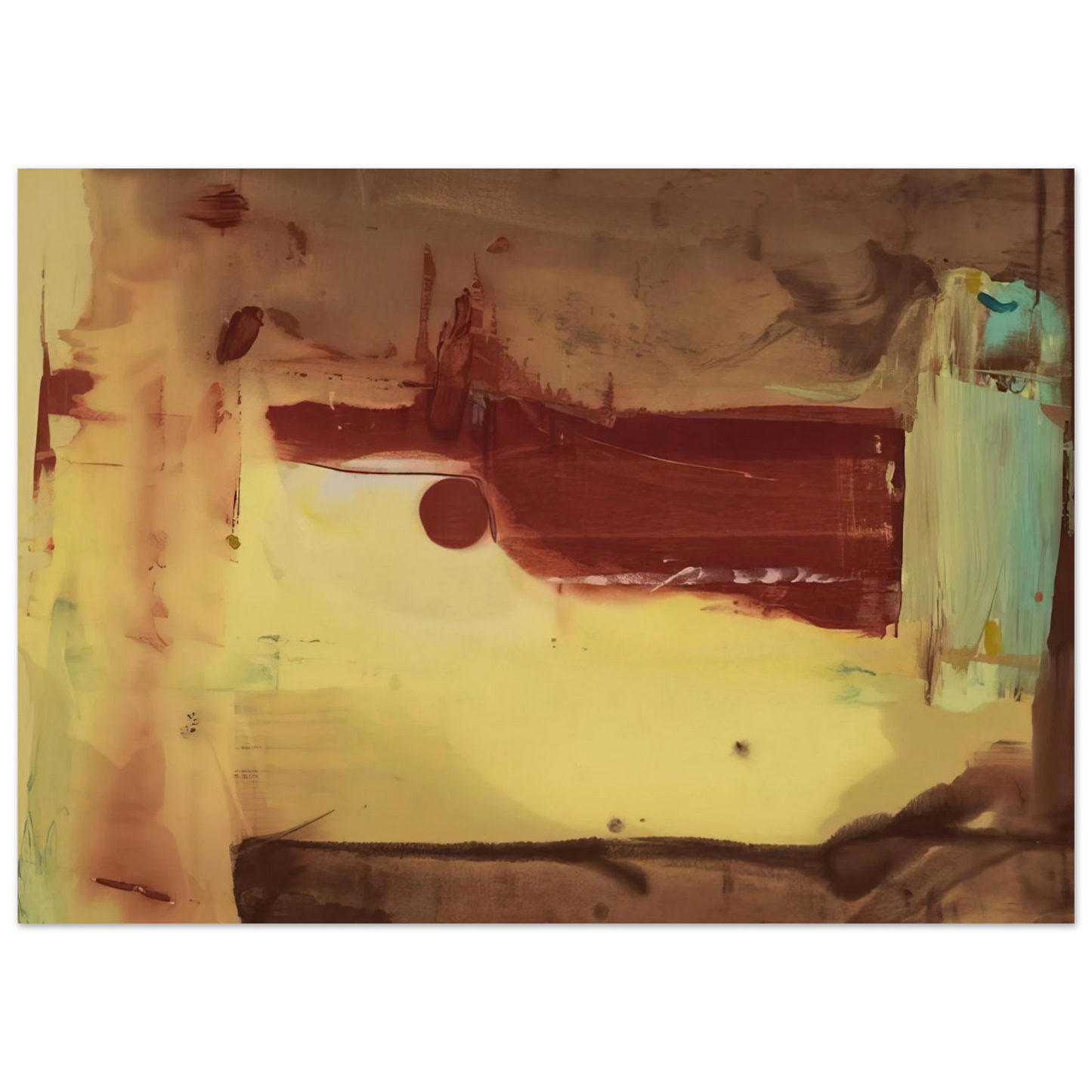 Helen Frankenthaler - Desert Pass - 1976 Wall art - 70x100 cm / 28x40 inches - Premium Wooden Framed Poster With Fine Art Paper-canvas - Black frame