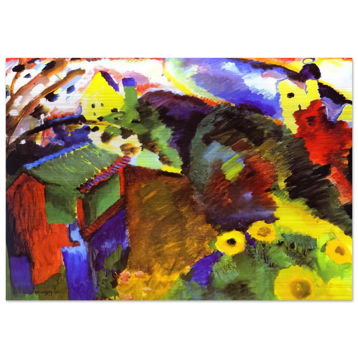 MURNAU GARDEN 1910 - Wassily Kandinsky Brushed Aluminum Print - 70x100 cm / 28x40 inches | Wassily Kandinsky Aluminum Print | Wassily Kandinsky Prints