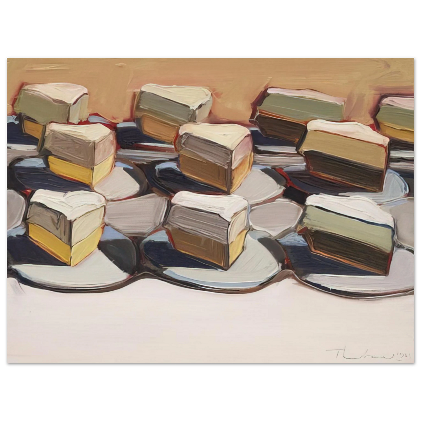 Wayne Thiebaud - Cut Meringues - 1961 Wall Art - 21x29.7 cm / 8x12" - Fine Art Poster - -