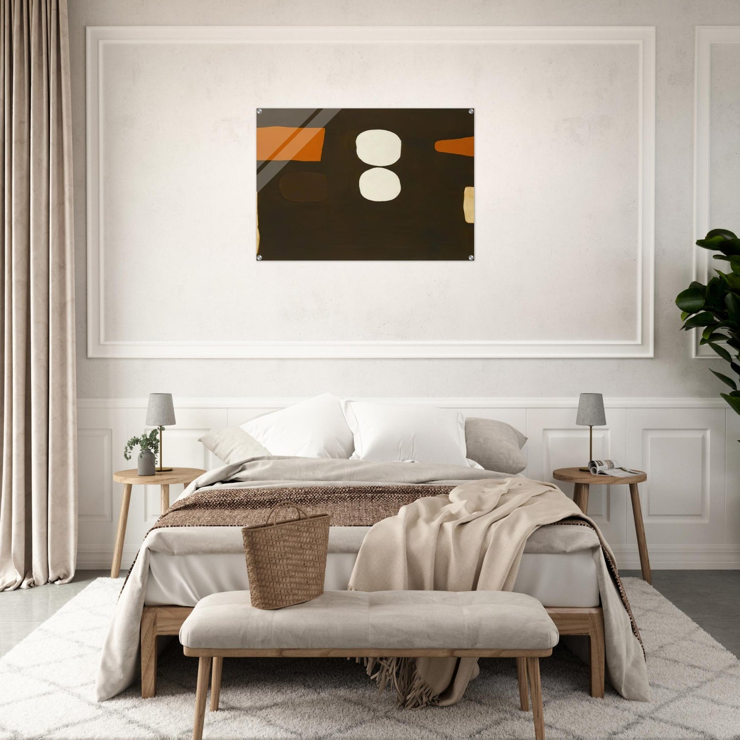 Dark Brown, Orange and White - 1963 - William Scott Acrylic Print - 70x100 cm / 28x40″ inches | William Scott Wall Art | William Scott Prints