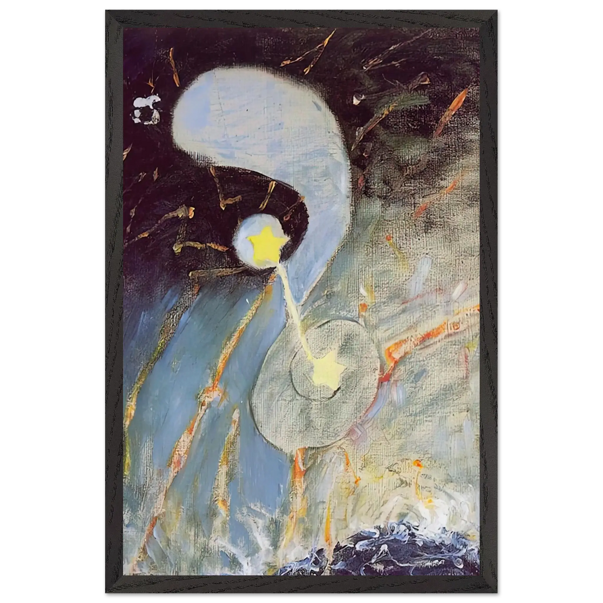 Hilma af Klint - CHAOS NR 2 1906 Wall art - 28x43  cm / XL (11x17 Inches) - Premium Wooden Framed Poster With Fine Art Paper - Wood frame