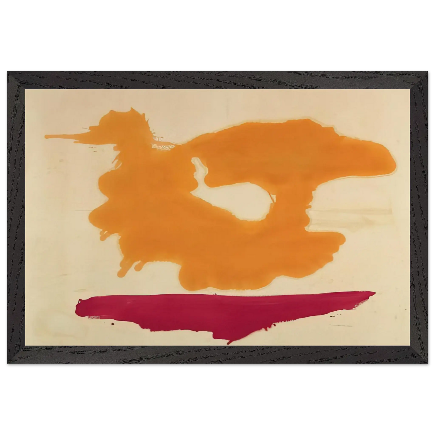 Helen Frankenthaler - Only Orange - 1963 Wall art - 40x50 cm / 16x20 Inches - Premium Wooden Framed Poster With Fine Art Paper - White frame