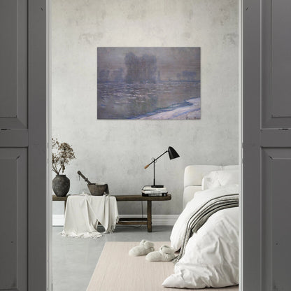 Ice Floes, Misty Morning - claude monet Brushed Aluminum Print - 70x100 cm / 28x40 inches | claude monet Aluminum Print | claude monet Prints