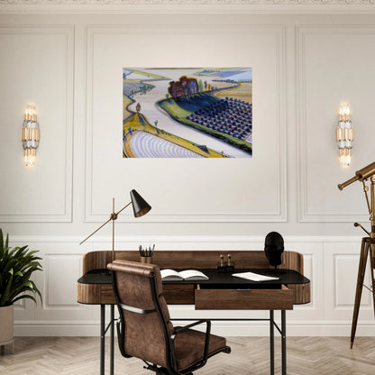 Flatland River - 1997 - Wayne Thiebaud Brushed Aluminum Print - 70x100 cm / 28x40 inches | Wayne Thiebaud Aluminum Print | Wayne Thiebaud Prints