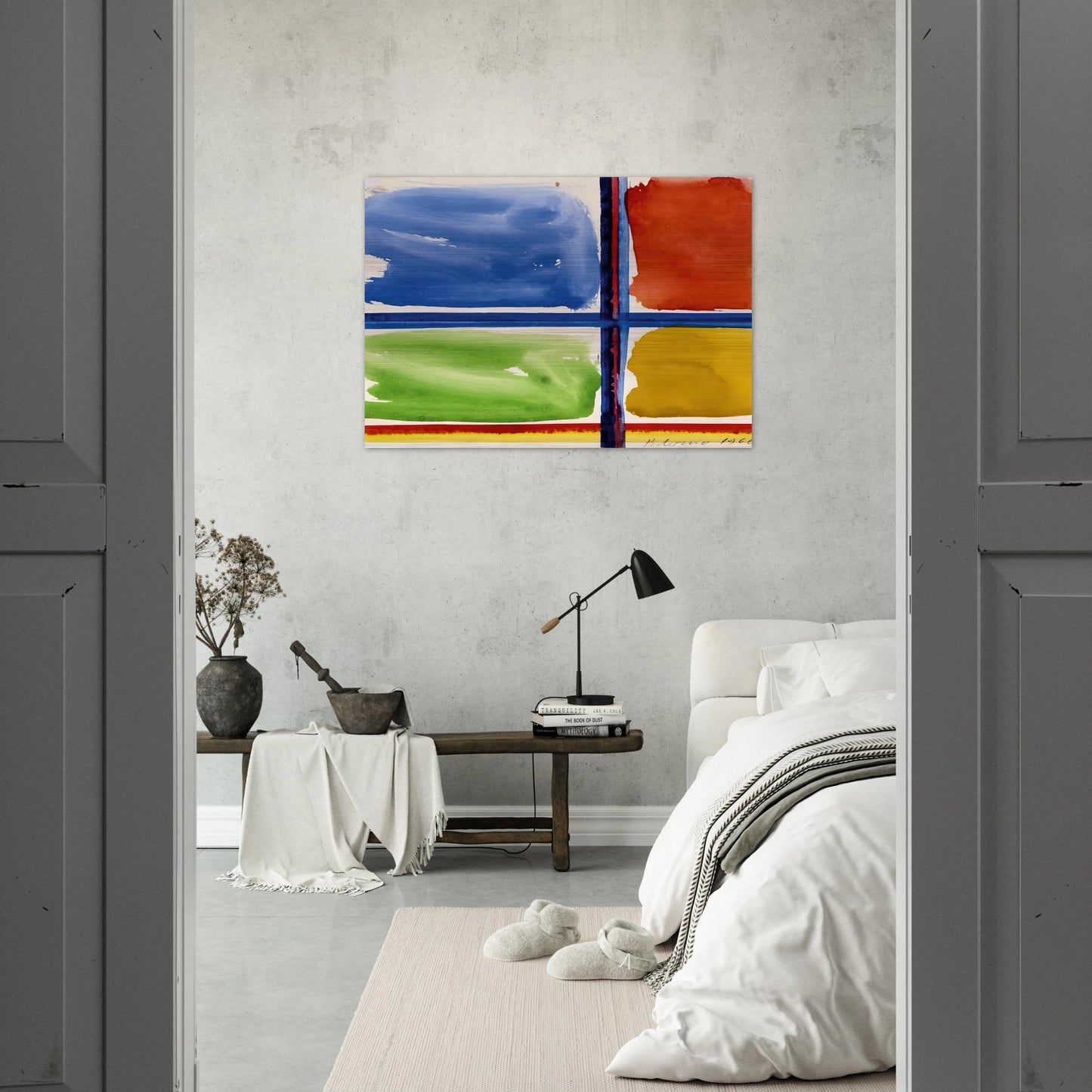 FENSTERKREUZ II 1966 - BLINKY PALERMO Brushed Aluminum Print - 70x100 cm / 28x40 inches | BLINKY PALERMO Aluminum Print | BLINKY PALERMO Prints
