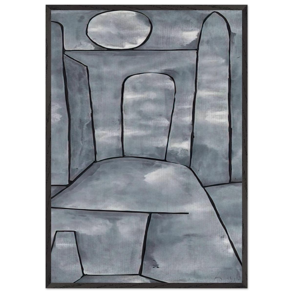 A GATE 1938 - Paul Klee 70x100 cm / 28x40 inches Framed Art Print – Black Wooden Frame