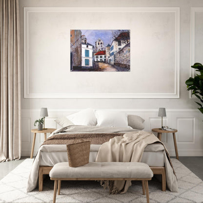 VILLAGE STREET - Maurice Utrillo Acrylic Print - 70x100 cm / 28x40″ inches | Maurice Utrillo Wall Art | Maurice Utrillo Prints