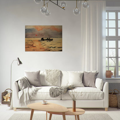 ROWING HOME - Winslow Homer Brushed Aluminum Print - 70x100 cm / 28x40 inches | Winslow Homer Aluminum Print | Winslow Homer Prints