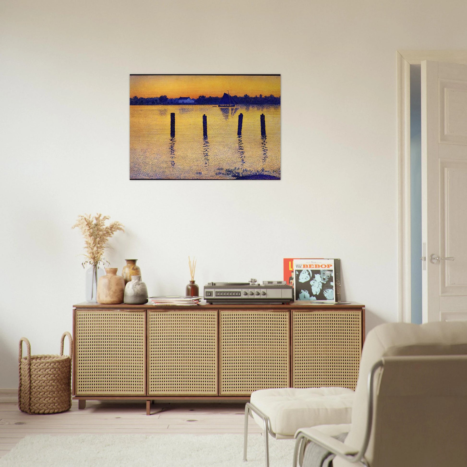 SAILBOATS ON THE RIVER SCHELDT 1892 - Theo van Rysselberghe Brushed Aluminum Print - 70x100 cm / 28x40 inches | Theo van Rysselberghe Aluminum Print | Theo van Rysselberghe Prints