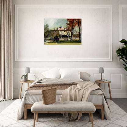The Manor House at Jas de Bouffan - Paul Cézanne Acrylic Print - 70x100 cm / 28x40″ inches | Paul Cézanne Wall Art | Paul Cézanne Prints
