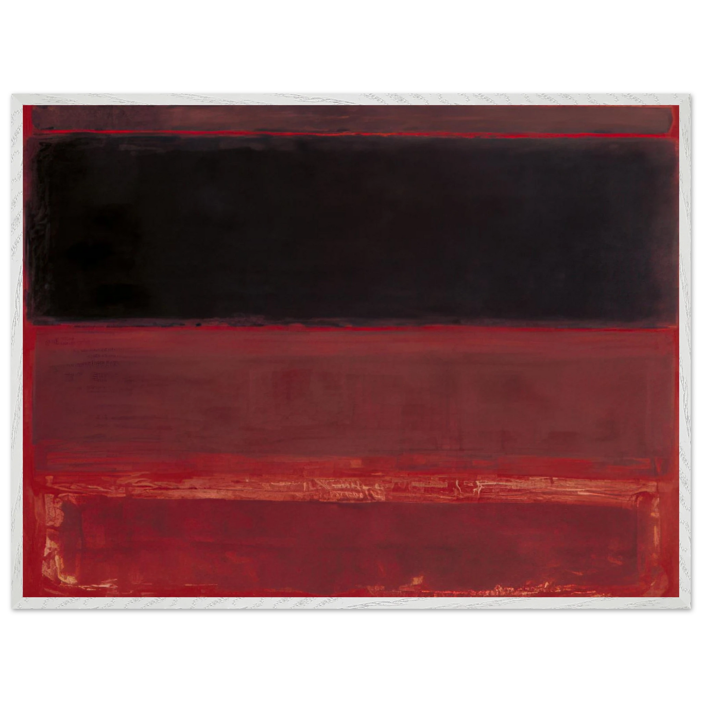 Mark Rothko - Four Darks in Red - 1958 Wall Art - 30x40 cm / 12x16 inches - Premium Wooden Framed Poster With Fine Art Paper-canvas - White frame