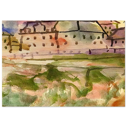 HOUSES NEAR THE GRAVEL PIT 1913 - Paul Klee Brushed Aluminum Print - 70x100 cm / 28x40 inches | Paul Klee Aluminum Print | Paul Klee Prints