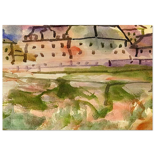 HOUSES NEAR THE GRAVEL PIT 1913 - Paul Klee Brushed Aluminum Print - 70x100 cm / 28x40 inches | Paul Klee Aluminum Print | Paul Klee Prints