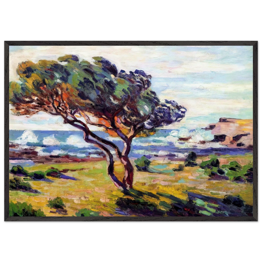 Rafales de vent Le Brusc - 1911 - Armand Guillaumin 70x100 cm / 28x40 inches Framed Art Print – Black Wooden Frame