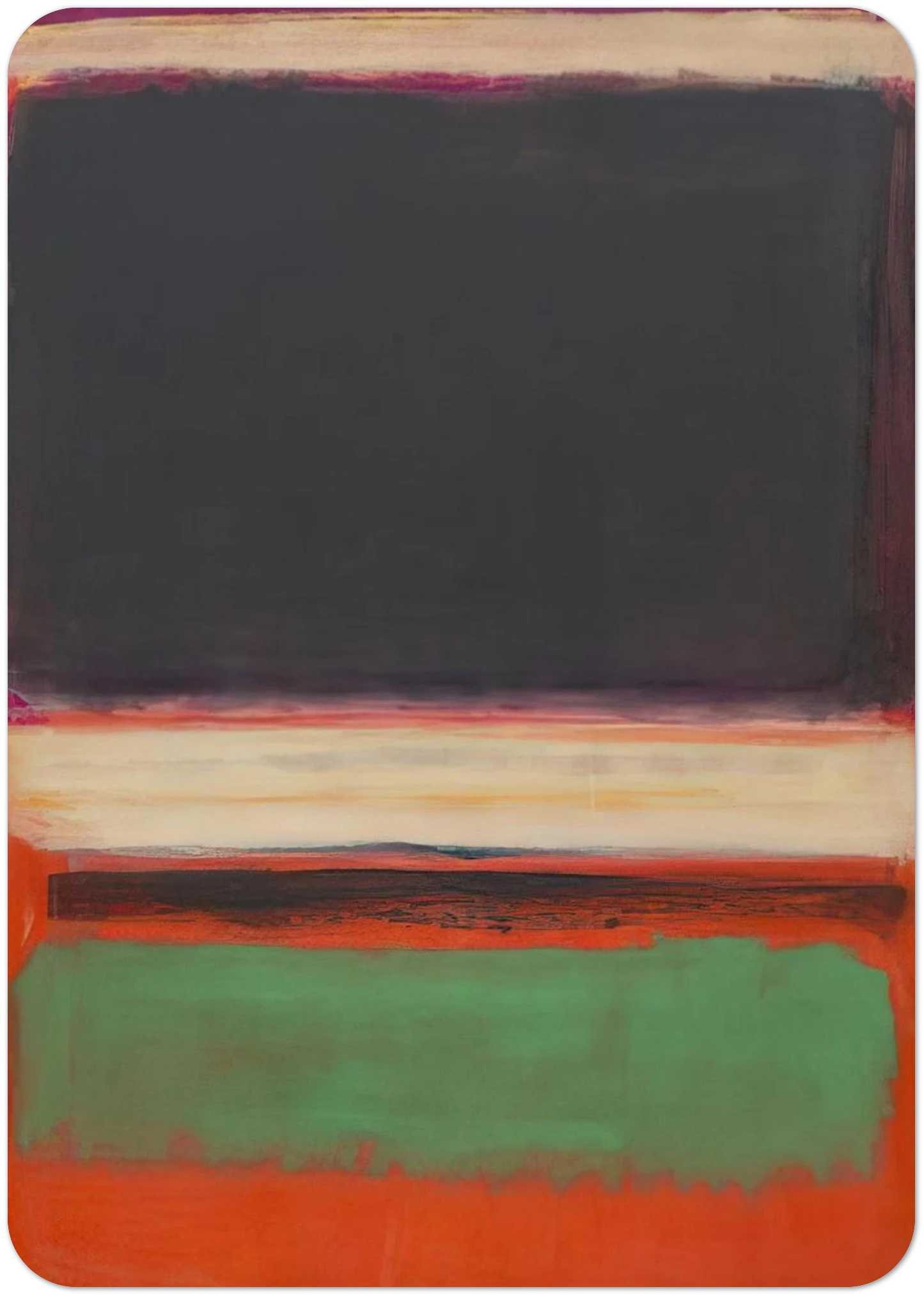 No.3No.13 Magenta, Black, Green on Orange - 1949 By Mark Rothko Pack of 10 Post Cards | Mark Rothko Post Cards | A6 (10.5 x 14.8 cm) - 4.1 x 5.8 inches