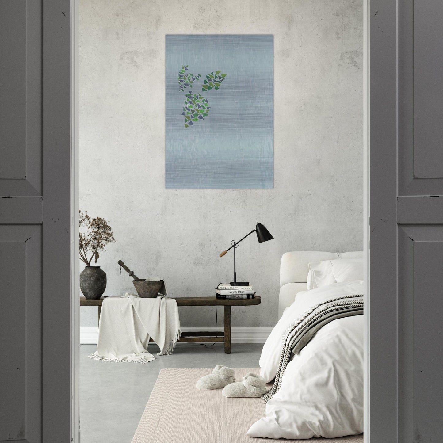 Colors on Blue - Post-Painterly Abstraction - Robert Goodnough Brushed Aluminum Print - 70x100 cm / 28x40 inches | Robert Goodnough Aluminum Print | Robert Goodnough Prints