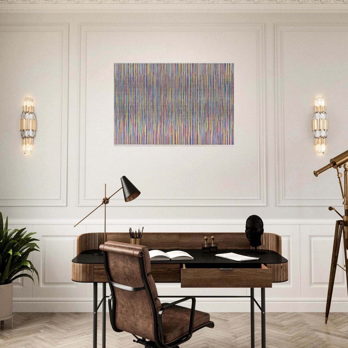 Monet's Garden - 1980 - Gene Davis Brushed Aluminum Print - 70x100 cm / 28x40 inches | Gene Davis Aluminum Print | Gene Davis Prints
