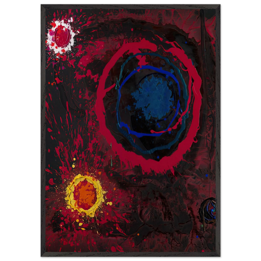 Before Time Mysteries 12 05-01-11 - 2011 - John Hoyland 70x100 cm / 28x40 inches Framed Art Print – Black Wooden Frame