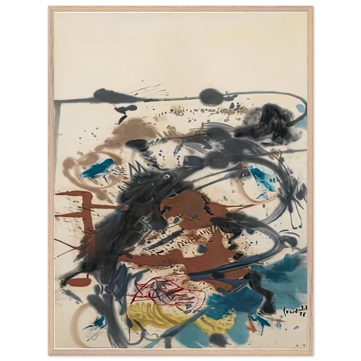 Helen Frankenthaler - Winter Hunt, 1958- Wall Art - 28x40 inches / 70x70 cm - Canvas (Imperial)-canvas - -