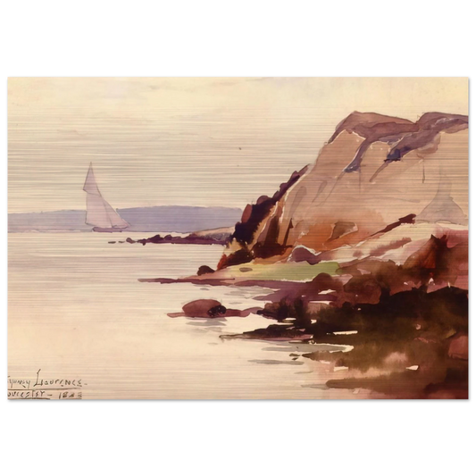 Sailing off Gloucester Coast - 1888 - Sydney Laurence Brushed Aluminum Print - 70x100 cm / 28x40 inches | Sydney Laurence Aluminum Print | Sydney Laurence Prints