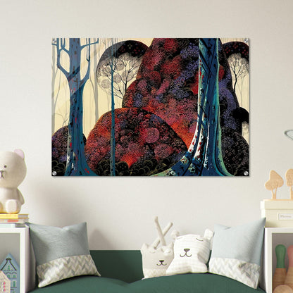 Jewel Forest - Eyvind Earle Acrylic Print - 70x100 cm / 28x40″ inches