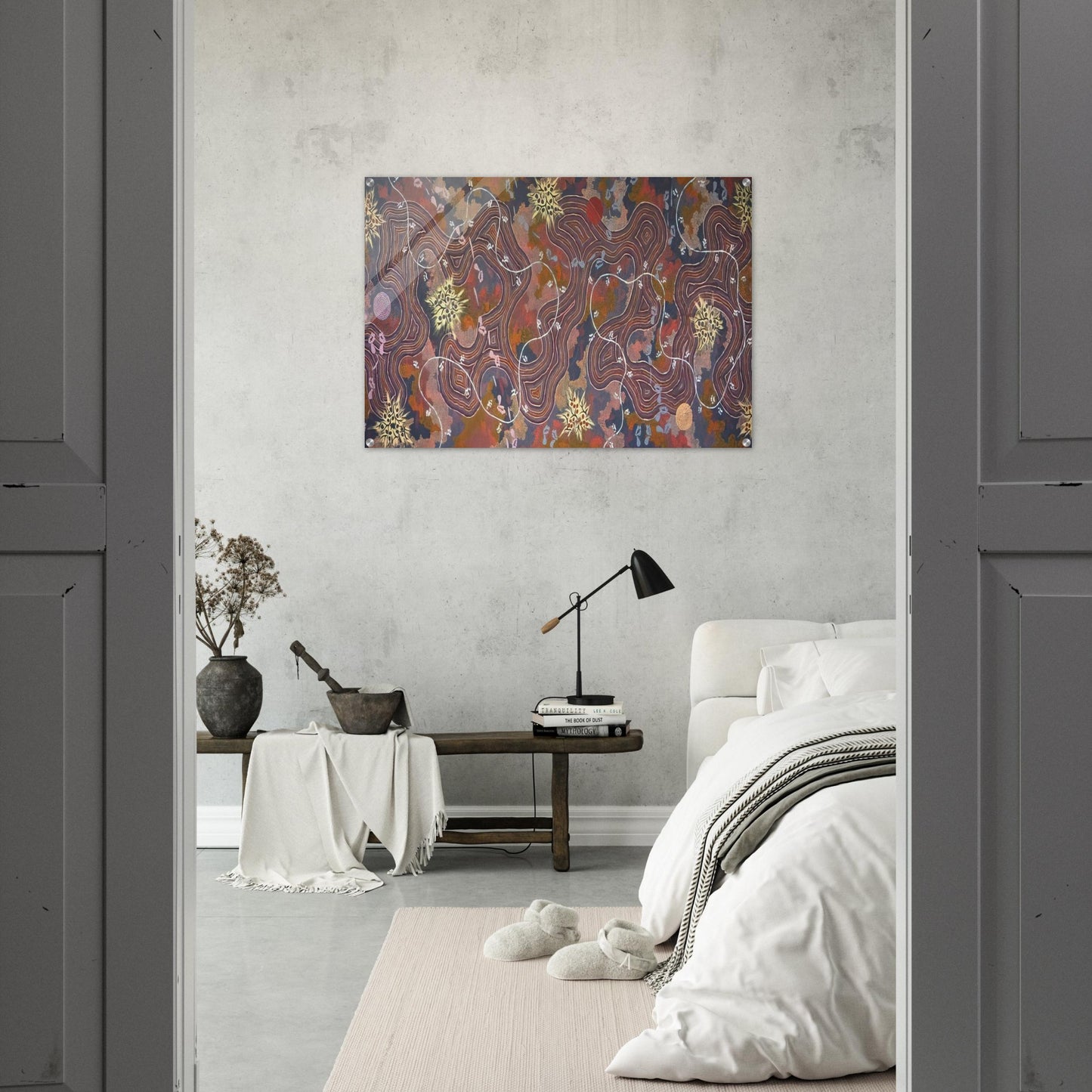 Possum Dreaming - 1994 - Clifford Possum Tjapaltjarri Acrylic Print - 70x100 cm / 28x40″ inches