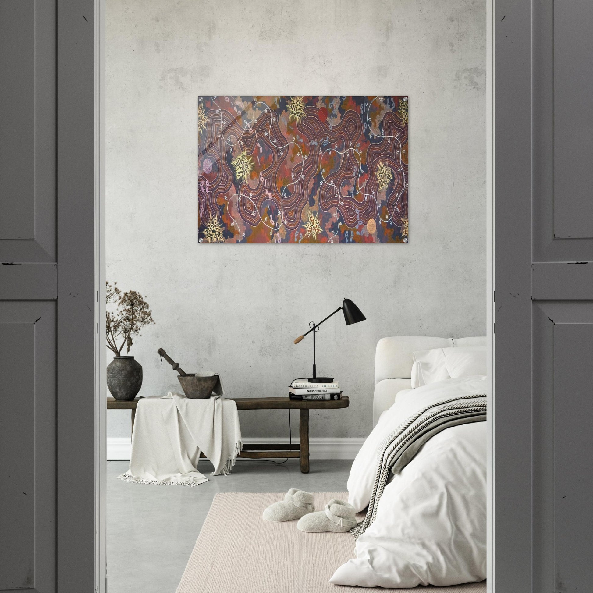 Possum Dreaming - 1994 - Clifford Possum Tjapaltjarri Acrylic Print - 70x100 cm / 28x40″ inches