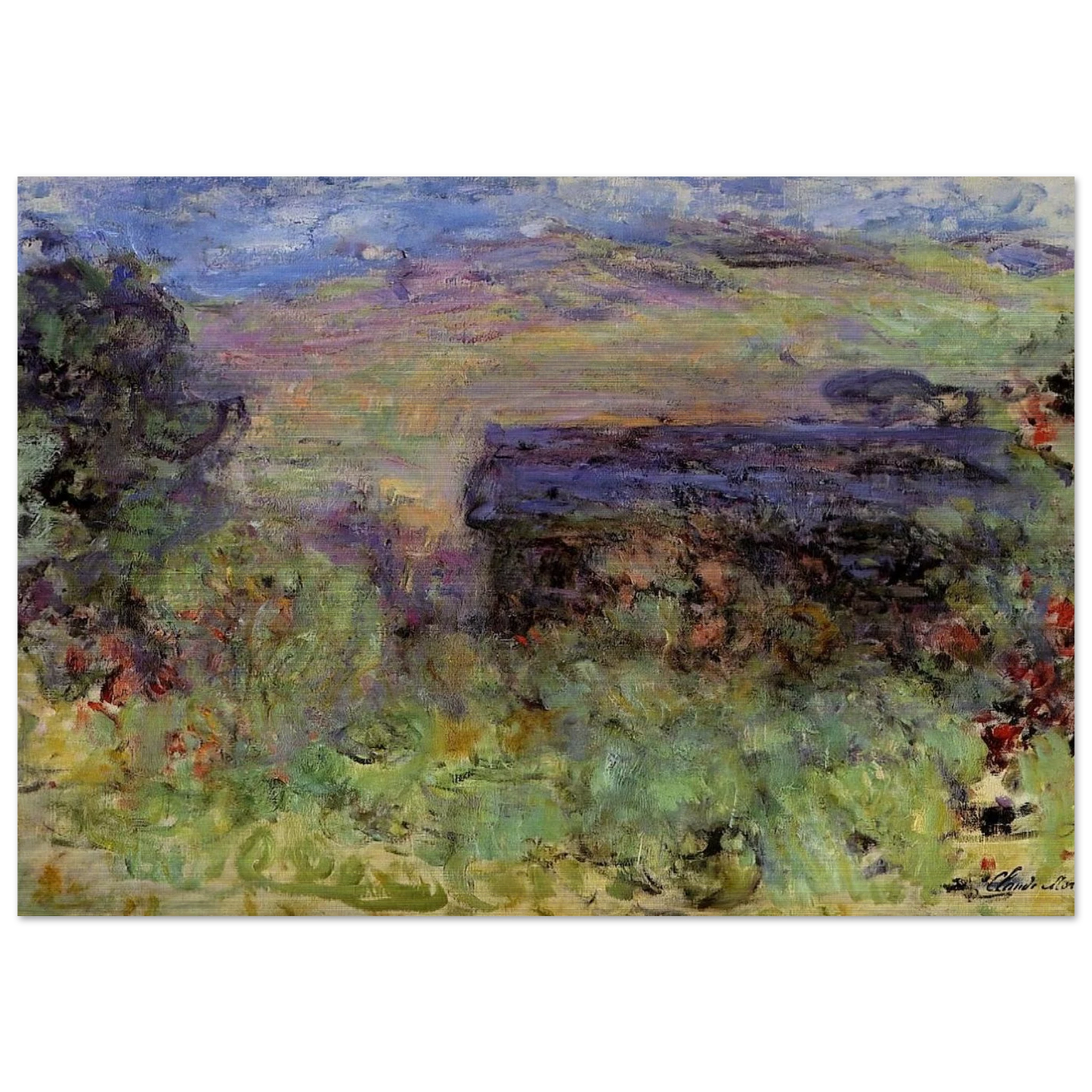 The House Seen through the Roses - claude monet Brushed Aluminum Print - 70x100 cm / 28x40 inches | claude monet Aluminum Print | claude monet Prints