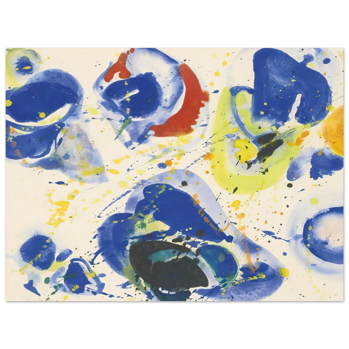 Sam Francis - Blue With Red, Yellow and Orange  75x100 cm / 30x40inches Fine Art Poster