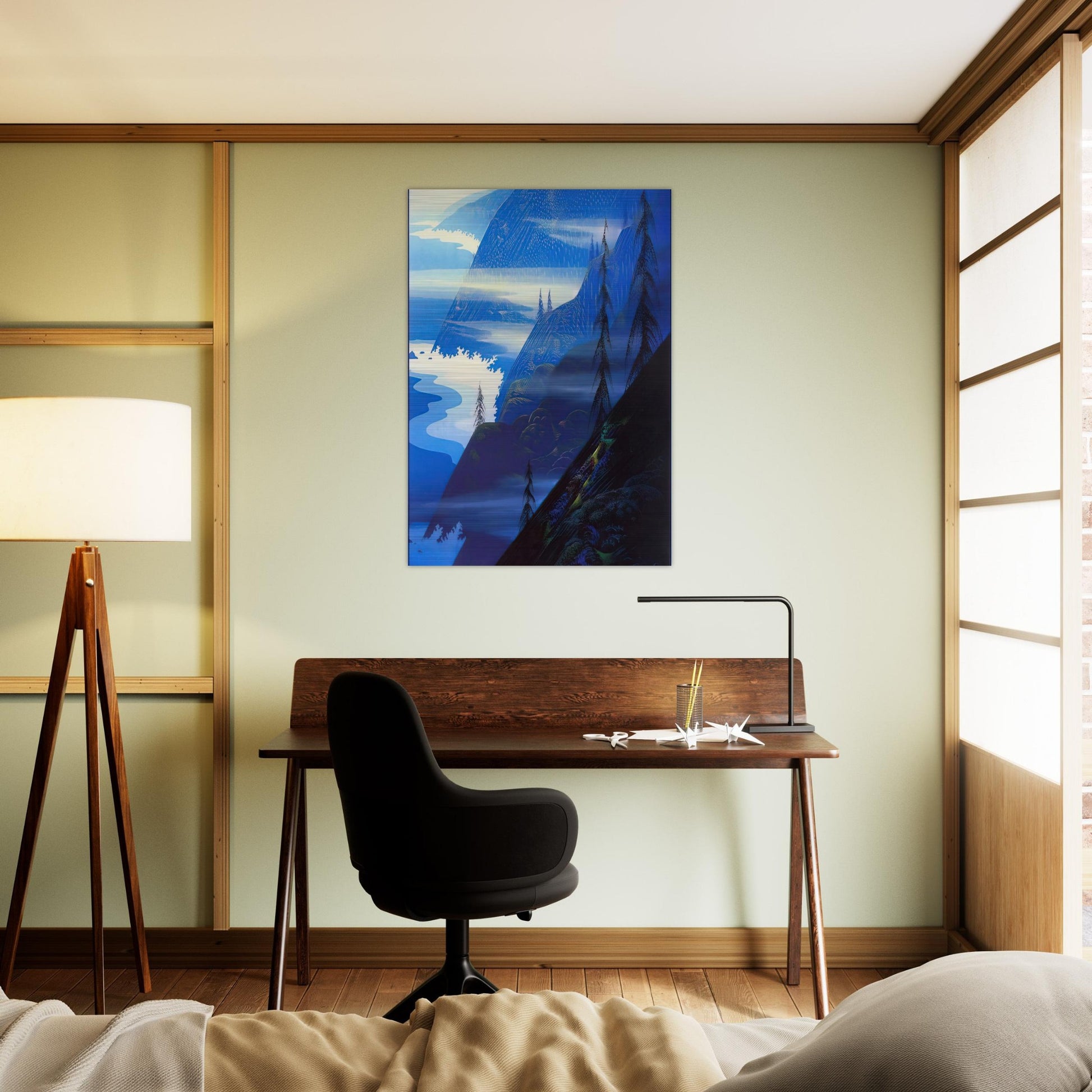 Stardust blue - Eyvind Earle Brushed Aluminum Print - 70x100 cm / 28x40 inches | Eyvind Earle Aluminum Print | Eyvind Earle Prints